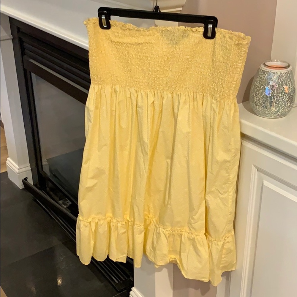 Vineyard Vines Strapless Yellow Smocked Sundress
